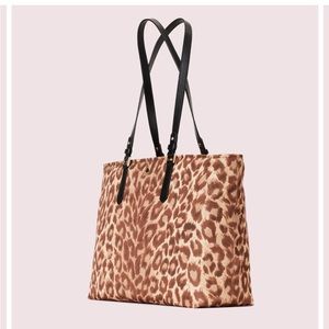 ✨Kate Spade♠️”Taylor” Leopard Tote Bag/Leather/Nylon